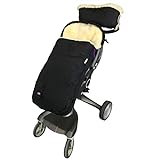 Product Image of the Waterproof 100% Australia Lambskin Universal Stroller Footmuff,Soft Cuddle...