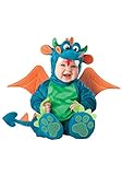 Product Image of the Lil Characters Unisex-Baby Newborn Dragon Costume, Teal/Green, Small (6-12...