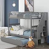 Product Image of the Harper & Bright Designs Bunk Beds Twin Over Twin Size, Solid Wood Bunk Bed with...