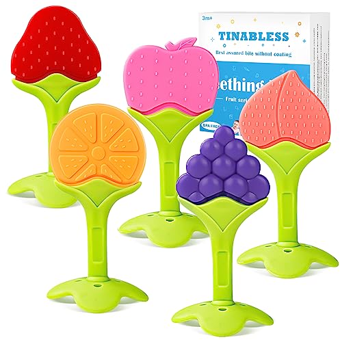 Product Image of the Teething Toys for Babies 6-12 Months(5 Pack), Tinabless Baby Teething Rings Set,...