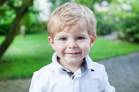 Happy little boy in the park