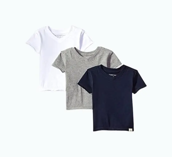 Product Image of the Burt's Bees Baby Baby Boys' T-Shirts, (Set of 3) Organic Long V-Neck Tees,...