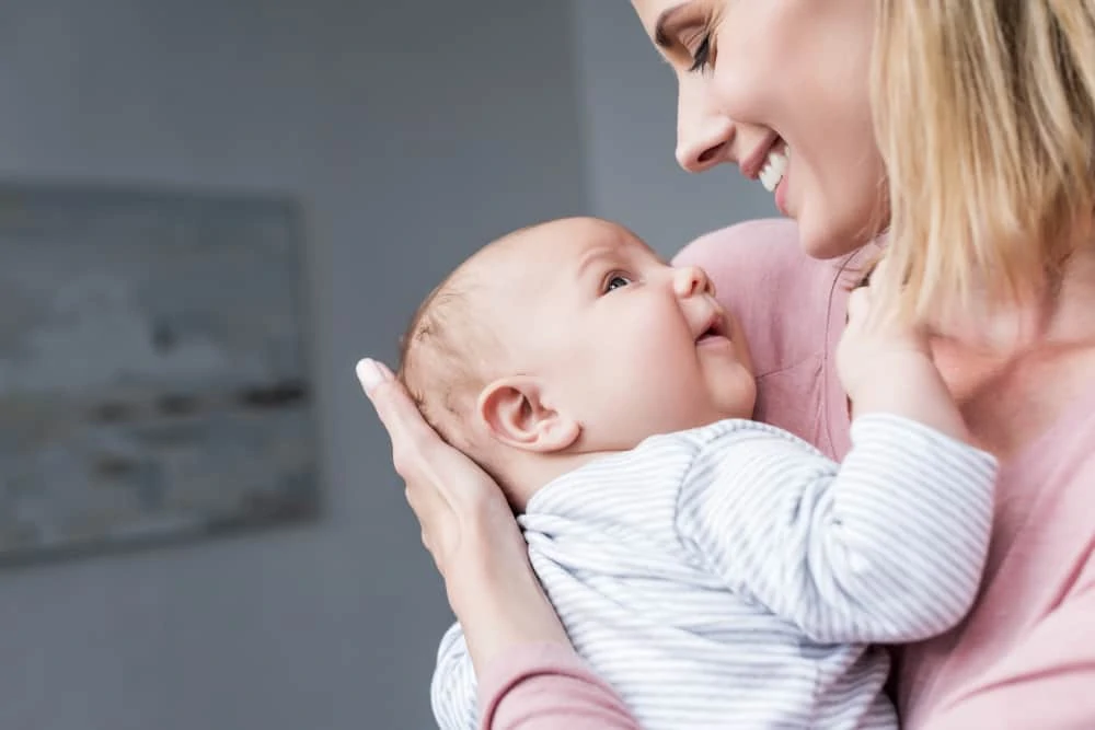 Mother and baby happy together