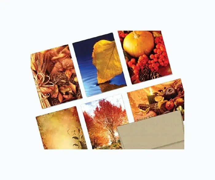 Product Image of the Note Card Cafe Thanksgiving Cards With Kraft Envelopes | 72 Pack | A Bountiful...