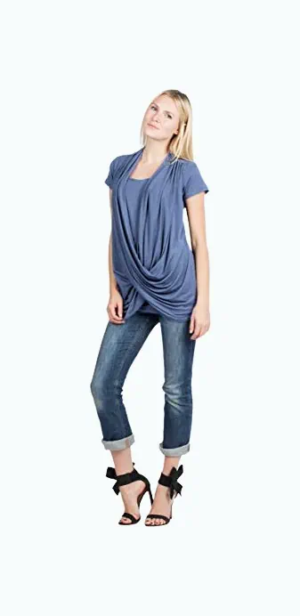 Product Image of the Savi Mom Maternity Nursingwear Criss Cross Top with Cami USA Made Pumping...